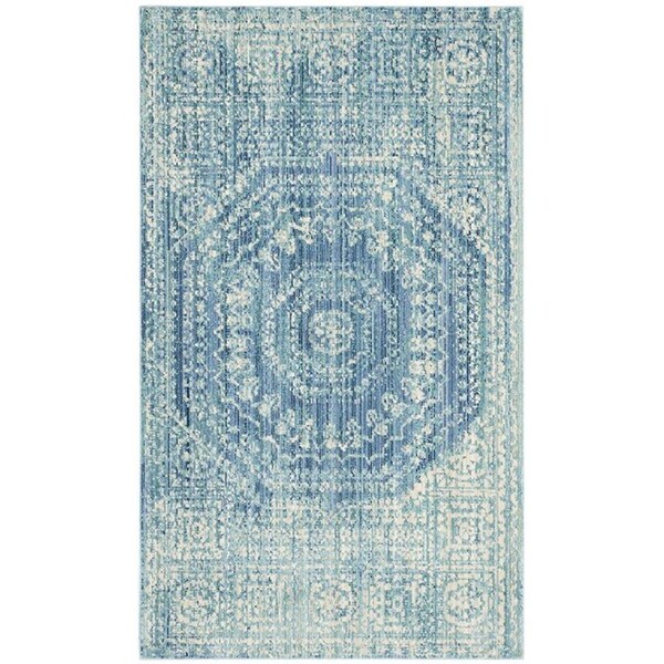 Safavieh Valencia Power Loomed Rectangle Rug- Blue - Multi- 3 x 5 ft. VAL205R-3 - main